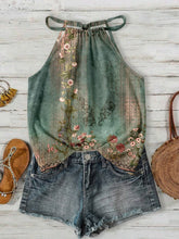 Load image into Gallery viewer, Boho Ditsy Floral Halter Neck Camisole Summer Tank Top
