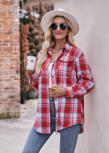 Women's Loose Flannel Plaid Shirt