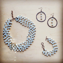 Load image into Gallery viewer, Western Copper Hoop Earrings w/ Glass Pearl Beads