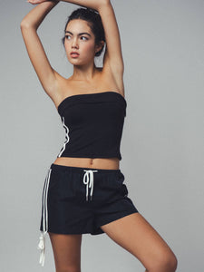 Side Stripe Strapless Tube Top