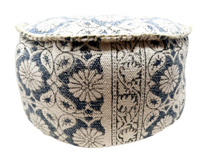 Round Pouf/Ottoman/Stool-Cotton Canvas