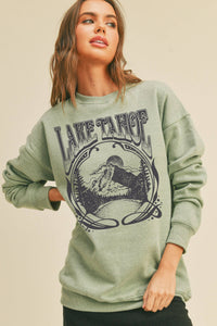 Lake Tahoe Graphic Sweatshirt: TEA ROSE / M