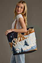 Load image into Gallery viewer, Dk. Blue Ski Trip Scene Tote