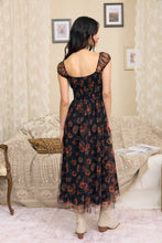 Load image into Gallery viewer, TYNLEE FLORAL ORGANZA MIDI DRESS