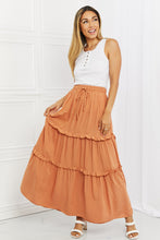 Load image into Gallery viewer, Zenana Summer Days Full Size Ruffled Maxi Skirt in Butter Orange
